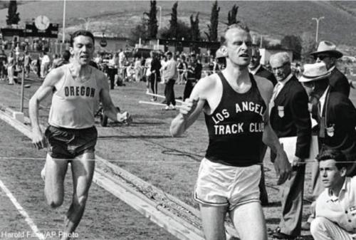 1 Jim Grelle becomes the fourth US athlete to run sub 4 minuites for the mile Mt SAC Relays 1962.jpg