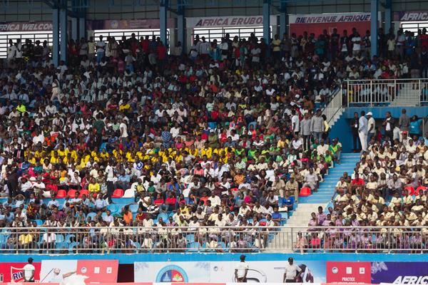 Near capacity crowd at Stephen Keshi Memorial Stadium in Abasa for the opening day of the 2018 African Championships (Bob Ramsak)