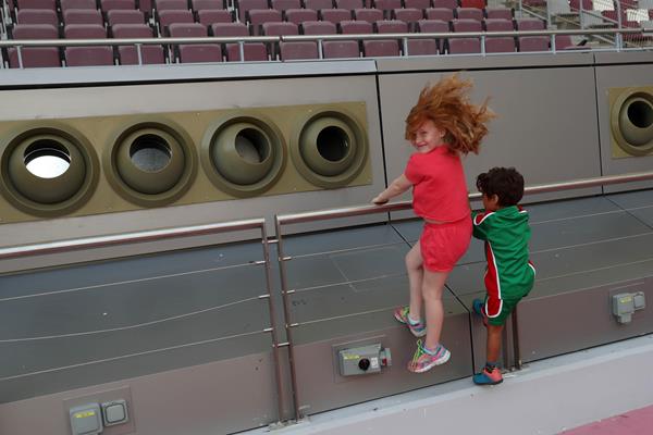 Cooling system in action at Doha's Khalifa Stadium (LOC)
