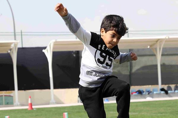 Local children participate in an IAAF Kids Athletics event in Doha (Doha 2019 LOC)