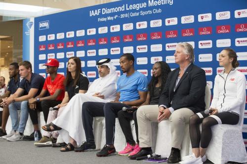 Dr Thani Abdulrahman Al Kuwari, and Oceania Area President and IAAF Executive Board and Council Member, Geoff Gardner joined nine World and Olympic champions.jpg