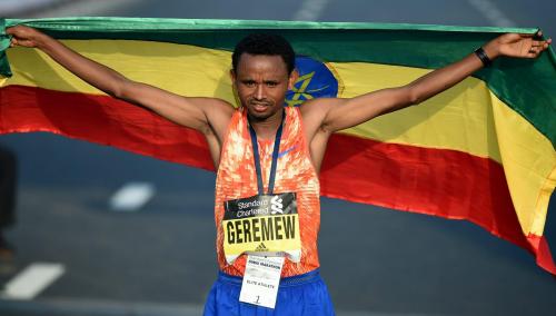Image 4 - Ethiopian Mosinet Geremew, one of five men to complete a marathon under two hours and three minutes.jpg