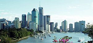 Brisbane central business district, with the B...