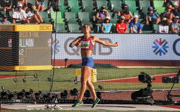 Oregon 22 World Athletics Champs, Day Six: Allman Joy! Valerie Allman: First U.S. Woman to Win World Championship Discus Medal