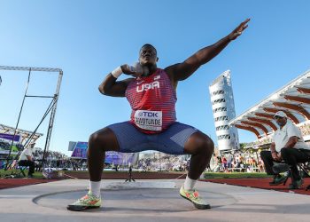 Oregon 22 World Athletics Champs, Day 3, Josh Awotunde , World Champs bronze medalist, Men’s shot put, Mixed Zone Interview