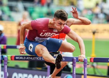 Oregon 22 World Athletics Champs, Day 2, Trey Cunningham, 110m hurdles, Mixed Zone Interview