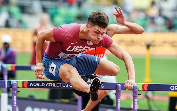 Oregon 22 World Athletics Champs, Day 2, Trey Cunningham, 110m hurdles, Mixed Zone Interview