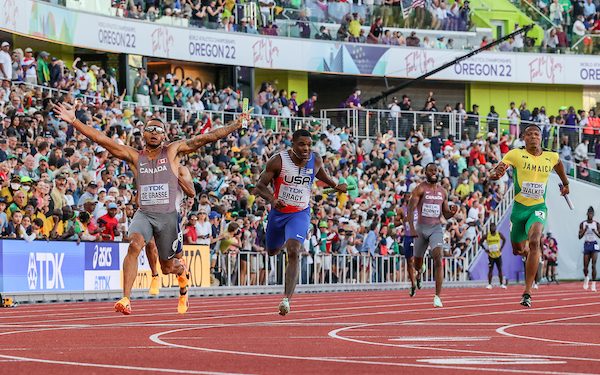 Oregon 22, World Athletics Champs, Day Nine: Oh Canada! Canada Upsets USA in Men’s 4x100m Final/NBC Sports