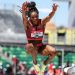 Oregon 22 World Athletics Champs, Day Four, Tori Franklin, bronze medal, Triple Jump, the Mixed Zone Interview