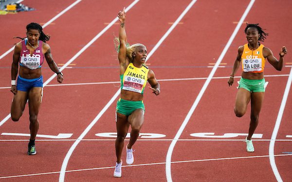 Oregon 22 World Athletics Champs: Day Three: Jamaicans Sweep W100 meters!
