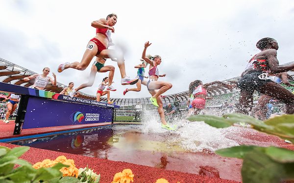 Oregon 22 World Athletics Champs, Day 2, Courtney Frerichs, steeplechaser, Mixed Zone Interview