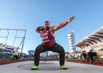 Oregon 22 World Athletics Champs, Day 3, Joe Kovacs, World Champs silver medalist, Men’s Shot Put,  Mixed Zone Interview