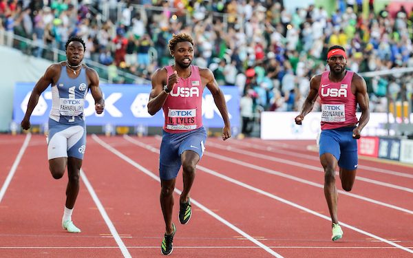 0regon 22 World Athletes Champs Redux: 200 meter final: Noah Lyles leads American sweep with an American record
