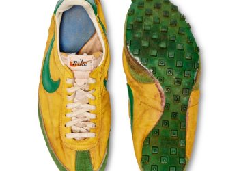 NIKE Waffle running shoes, owned the late Steve Prefontaine, at auction by Sotheby’s