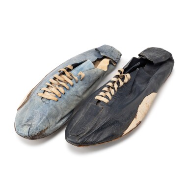 View 4. Thumbnail of Lot 13. Nike Co-Founder Bill Bowerman 1960s Pre-Nike Handmade Black and Blue Track Spikes.