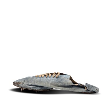 View 7. Thumbnail of Lot 13. Nike Co-Founder Bill Bowerman 1960s Pre-Nike Handmade Black and Blue Track Spikes.