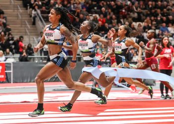 Aleia Hobbs wins the Women’s 60 meters in a very tough field, in 7.02, two World Champions do not make the final…