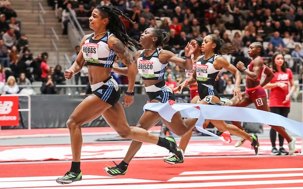 Aleia Hobbs wins the Women’s 60 meters in a very tough field, in 7.02, two World Champions do not make the final…