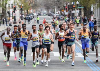 BEADLESCOMB, ABEBE WIN B.A.A. 5-K IN SPRINT FINISHES (April 15)