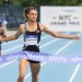 In the Mixed Zone, with Sydney McLaughlin, at the NYC Grand Prix, June 23, 2023 ( Pre event Zone)