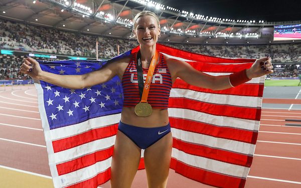 Moon and Kennedy Stage Epic Pole Vault Clash, Share Gold!