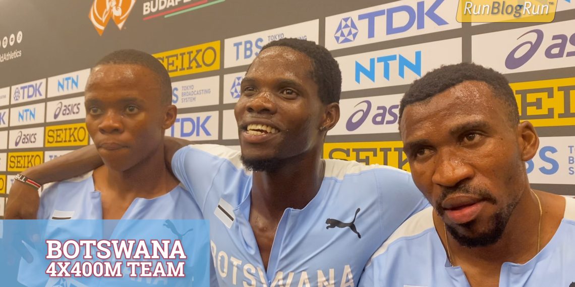 In the Mixed Zone  with Botswana 4x400m Men’s Relay Team,   2023 World Athletics Championships – Budapest