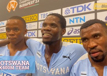 In the Mixed Zone  with Botswana 4x400m Men’s Relay Team,   2023 World Athletics Championships – Budapest