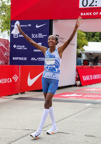 Sifan Hassan delivers second fastest time in history to take Chicago crown.