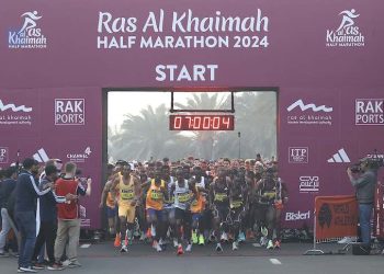 Daniel Mateiko and Tsigi Gebreslema win 2024 Ras Al Khaimah Half Marathon in cool fog with 5,700 friends