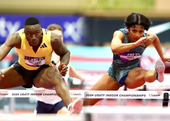 Grant Holloway breaks 60m hurdles WR, Tia Jones equals 60m hurdles WR at 2024 USATF Indoors!