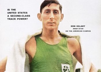 This Day in Track & Field History, February 23, 2024, Ron Delaney, Jim Beatty gets an autograph, by Walt Murphy’s News and Results Service