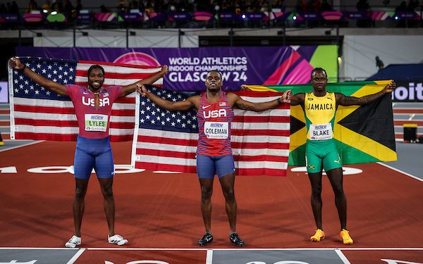 Big first day in Glasgow, Coleman, Crouser both take gold, Lyles takes silver, Jackson takes bronze