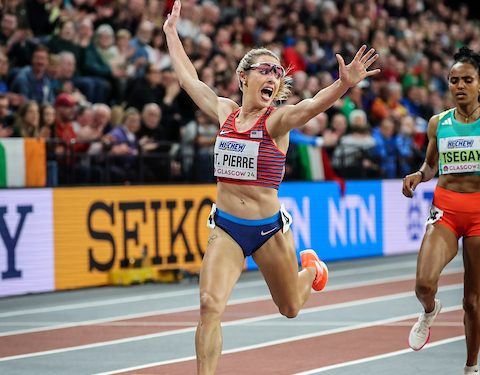 Elle St. Pierre outkicks Gudaf Tsegay! Exciting upset in Women’s 3,000 meters! First USA gold in 3000m!