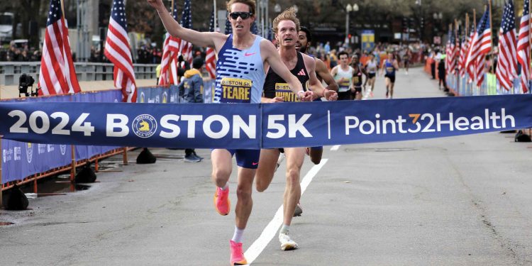 TEARE, TESFAY WIN BOSTON 5-K TO KICK OFF MARATHON WEEKEND