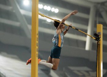 Athletes flying at the Shanghai/Suzhou Wanda Diamond League 2024