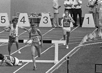 This Day in Track & Field–July 28, Jim Fuchs sets Shot Put WR (1949), Sandor Iharos sets 1500m WR (1955), Kate Schmidt sets Javelin AR (1972), by Walt Murphy News and Results Services , photo by Walt Murphy News and Results Services