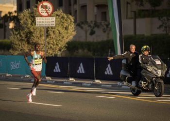 Bute Gemechu and Bedatu Hirpa win the 2025 Dubai Marathon,  by Pat Butcher