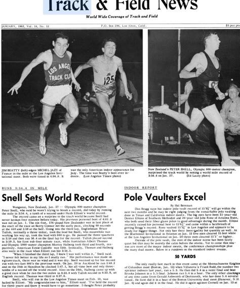 This Day in Track & Field, February 10, Jim Beatty breaks 4 minutes for mile indoors (1962), by Walt Murphy