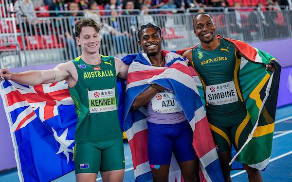Jeremiah Azu World Indoor sprint champion.