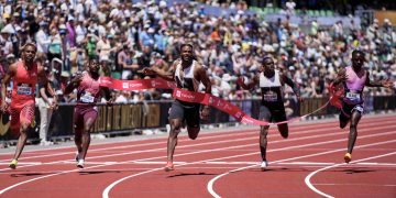 Zharnel Hughes visits Eugene, takes second in NIKE Pre Classic Men’s 100 meters!