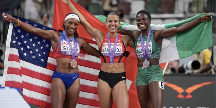 Ditaji Kambundji wins the sprint hurdles