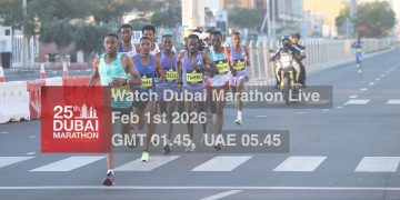 2026 Dubai Marathon LIVE (Free Streaming Video for LIVE Race), February 1, 2026 (seen in U.S. on January 31, 2026)