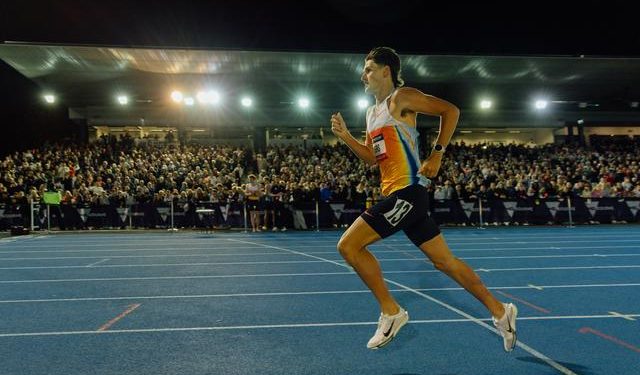 Myers 3:30.42 WL, Patterson 44.41 WL, Kennedy 4.72m at 2026 Maurie Plant Meet